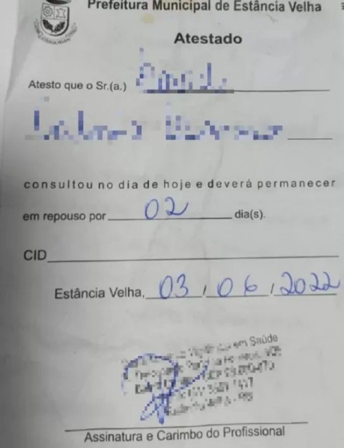 Homem é preso ao usar atestado falso para não trabalhar em Canoas